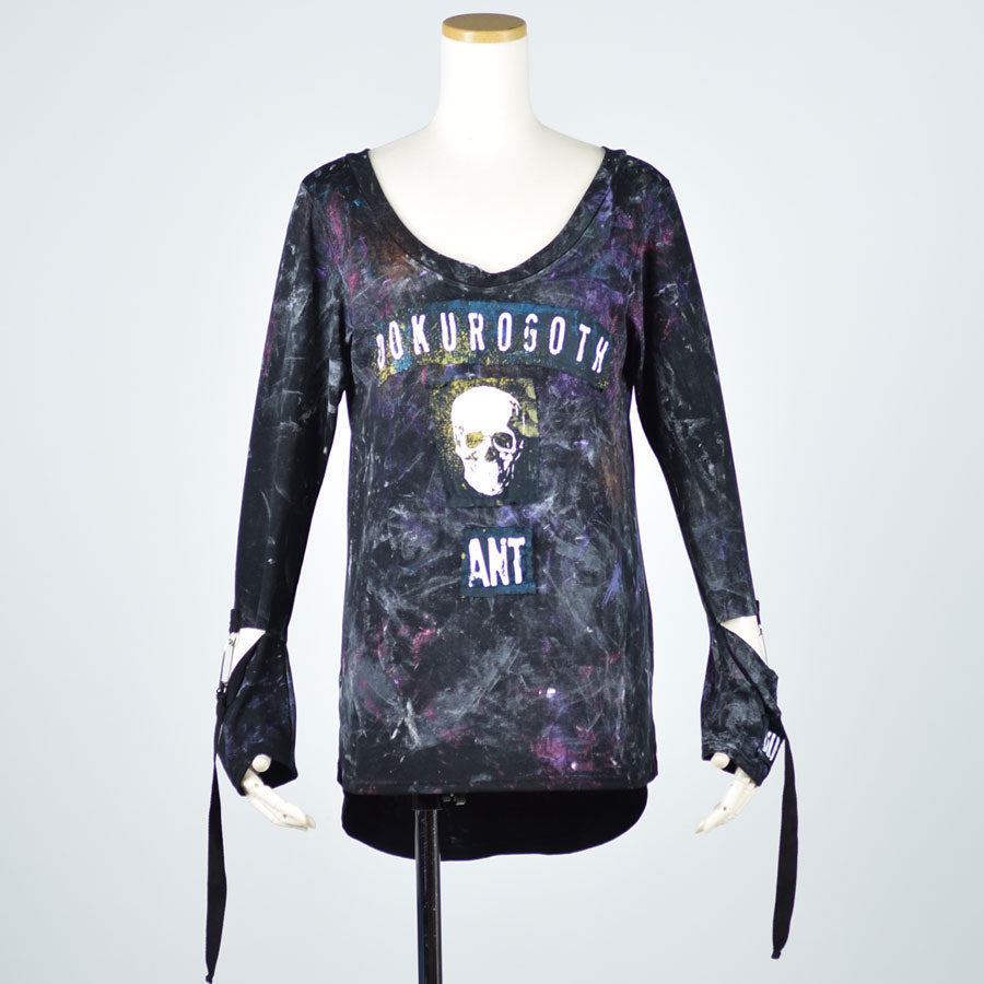 Off-shoulder skull tunic
