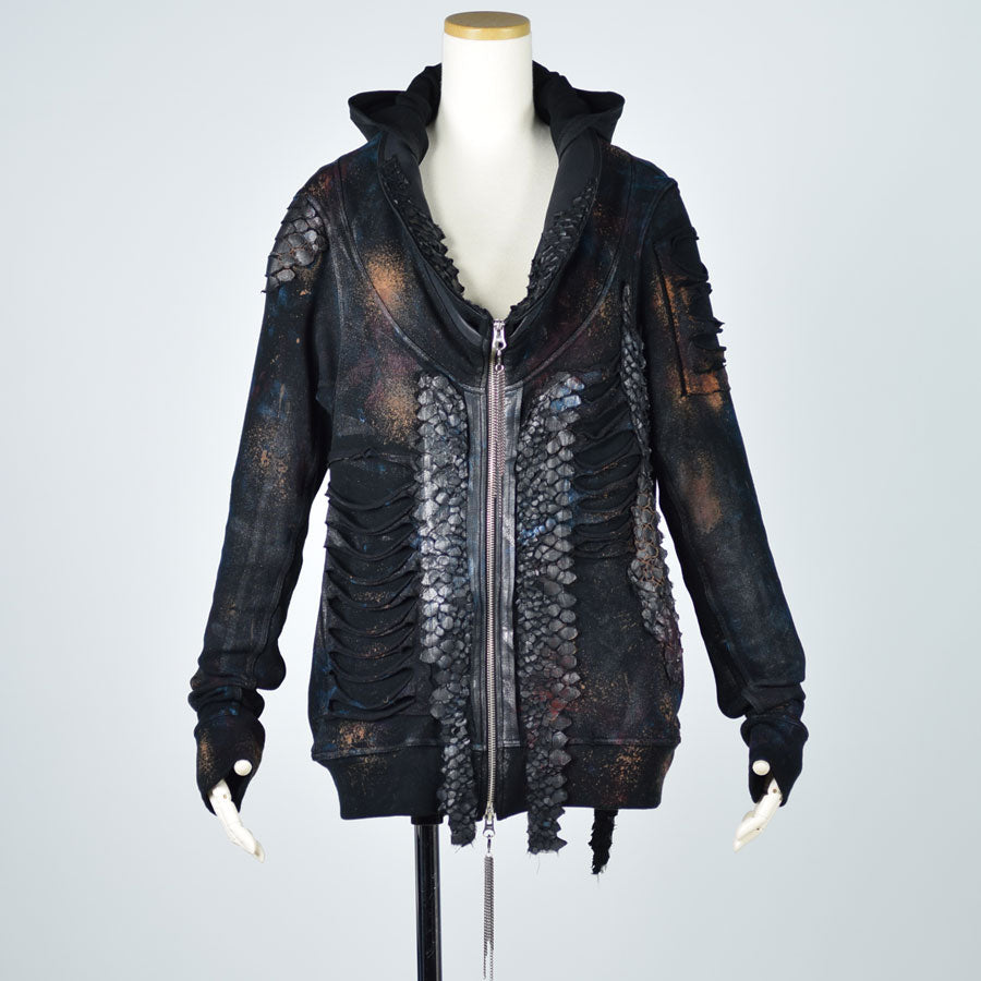 Dragon leather paint blouson