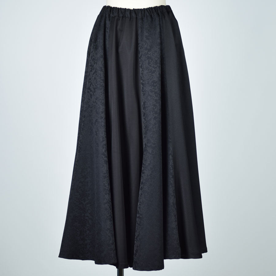 Ornament jacquard flared skirt