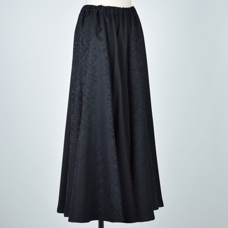Ornament jacquard flared skirt