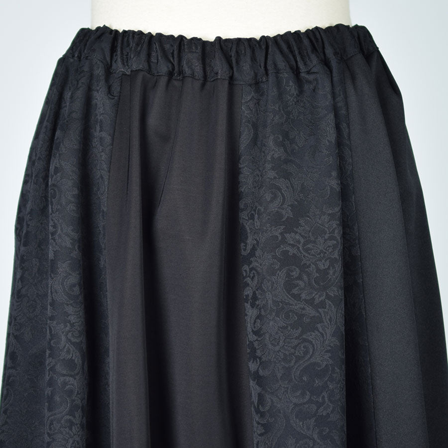 Ornament jacquard flared skirt
