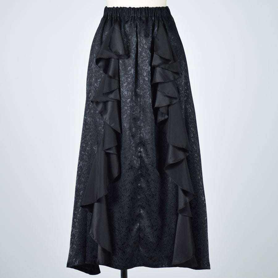 Ruffle Jacquard Long Skirt