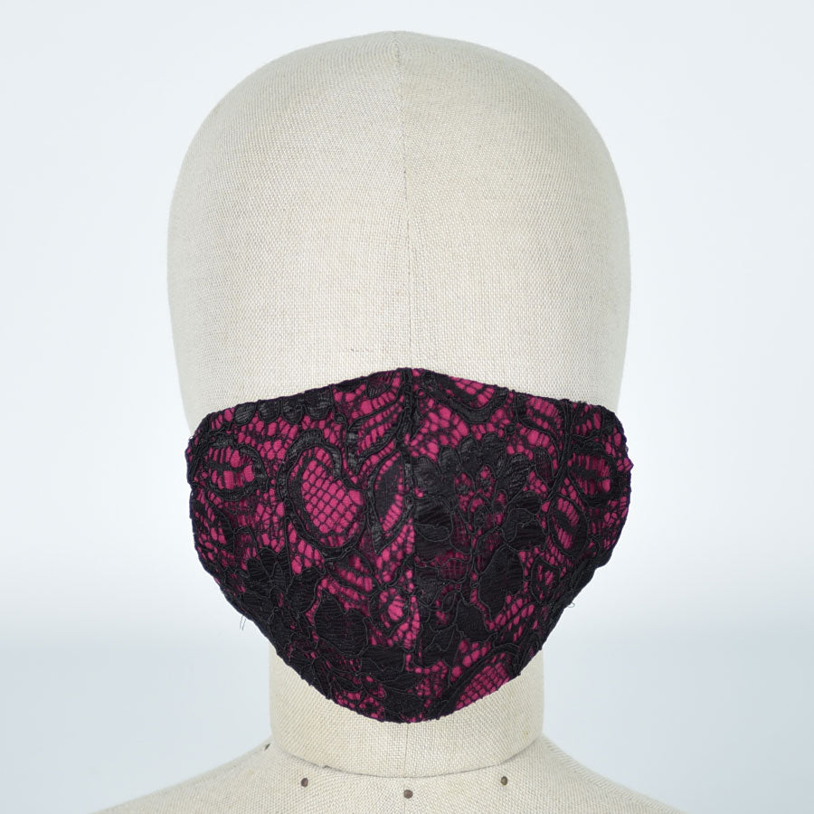 Pink gothic lace mask wear / M