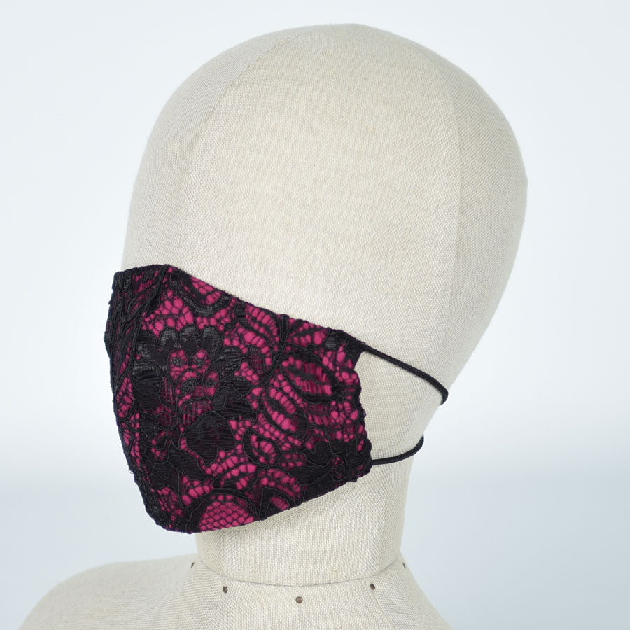 Pink gothic lace mask wear / M