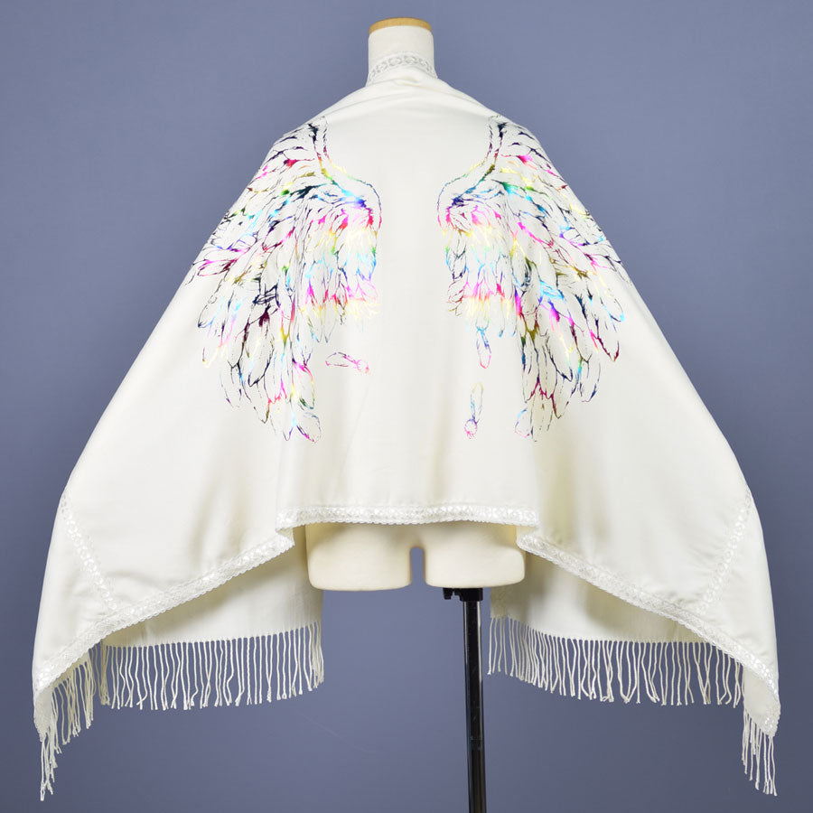 Angel wings Lace tape Rainbow stole