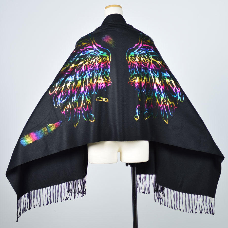 Angel wings crash Rainbow stole