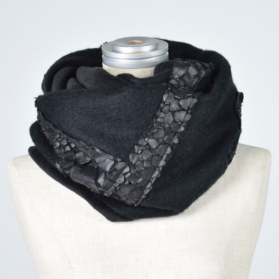 Black Dragon leather Snood