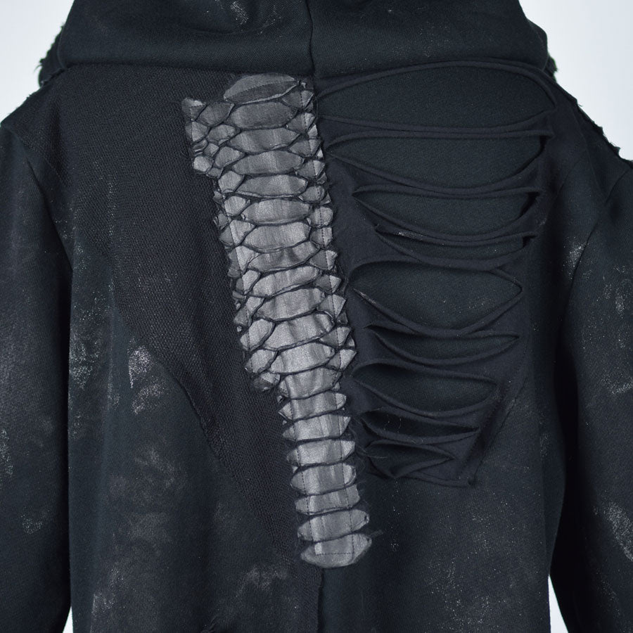 Asymmetric damage Long Hoodie / M