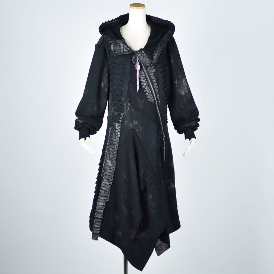 Asymmetric damage Long Hoodie / M
