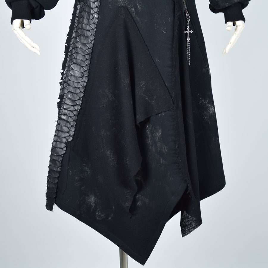 Asymmetric damage Long Hoodie / M