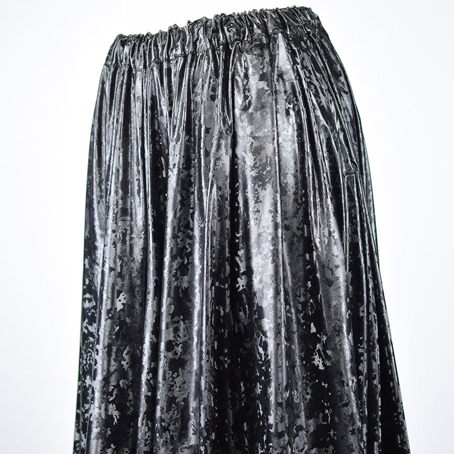 Glossy Material Wide Pants