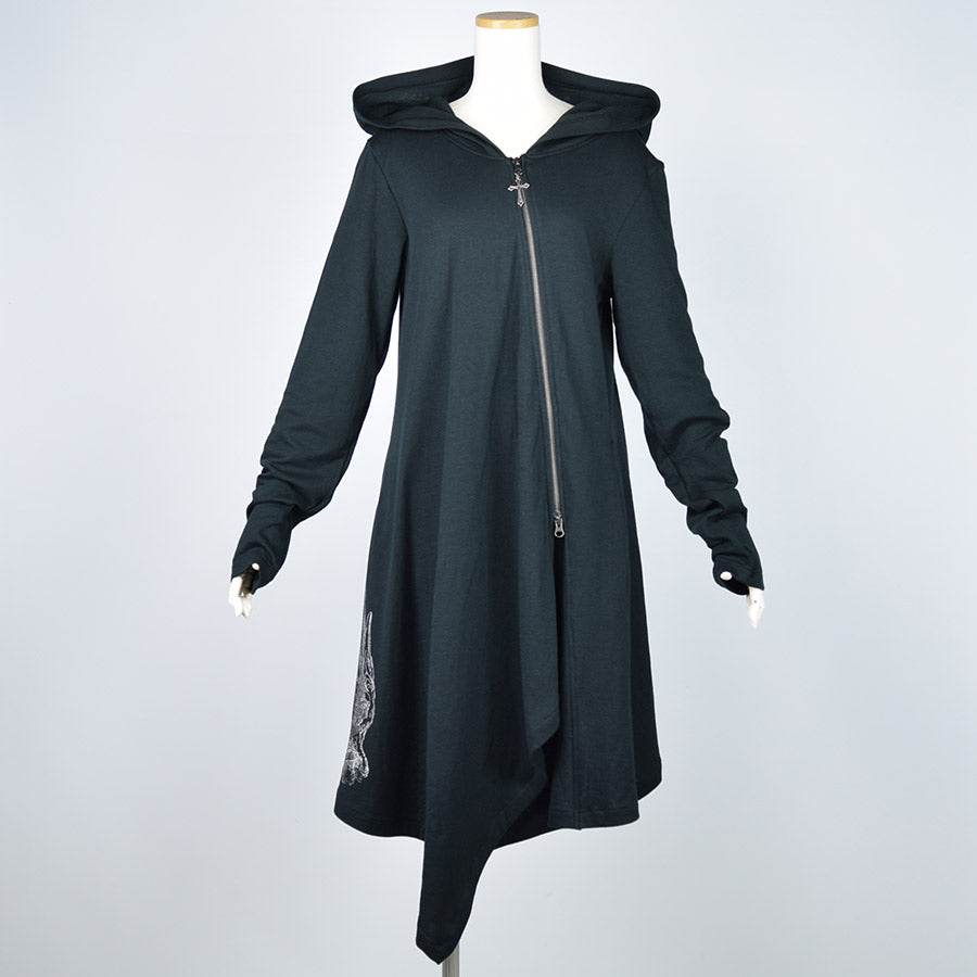 Angel Wing Asymmetric Long Hoodie