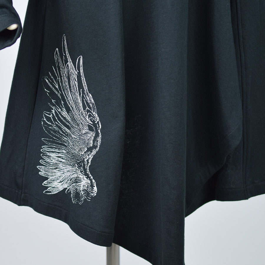 Angel Wing Asymmetric Long Hoodie