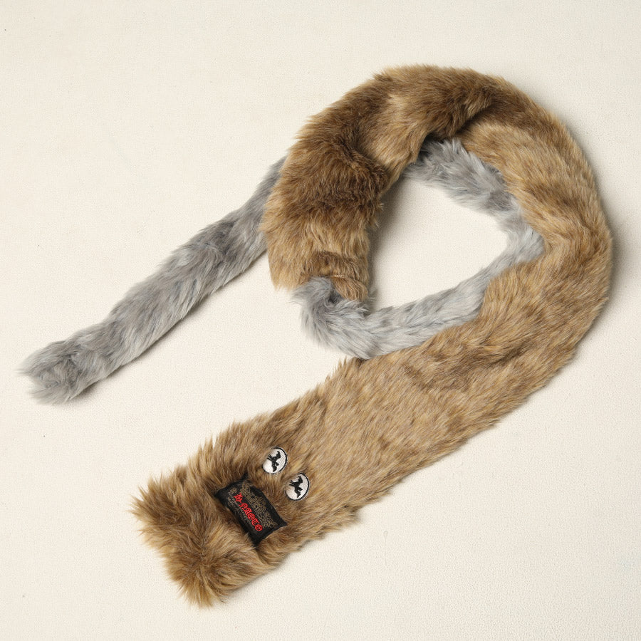 Monster brown eco-fur muffler