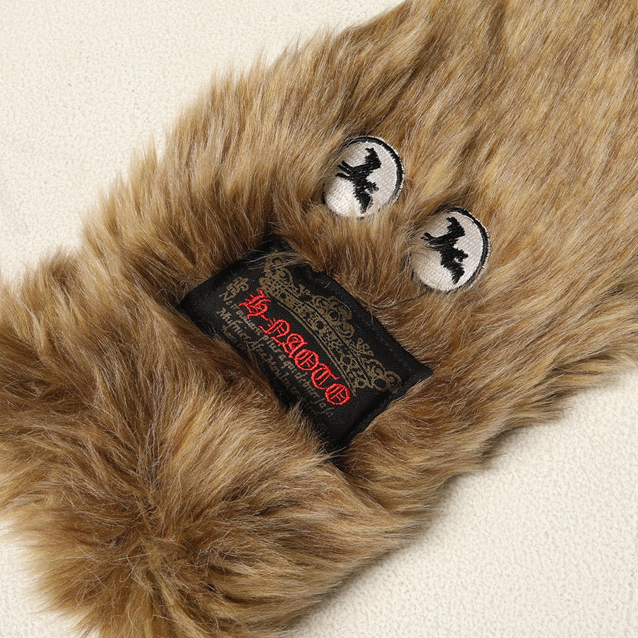 Monster brown eco-fur muffler