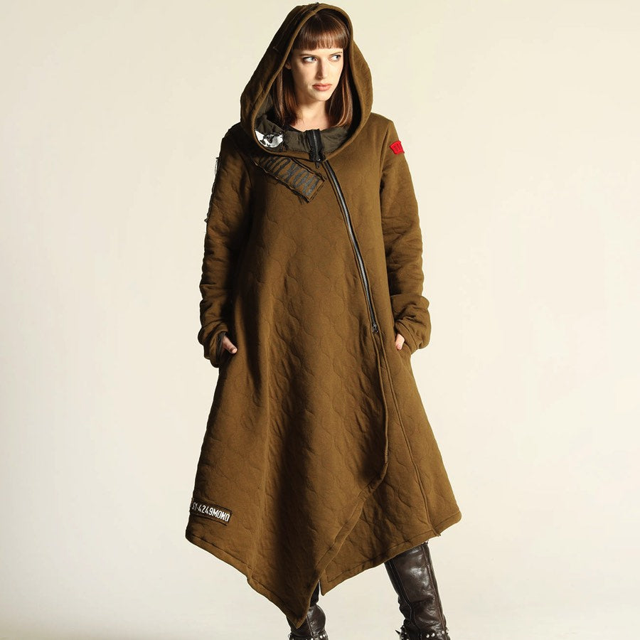 Asymmetric Military Long Hoodie