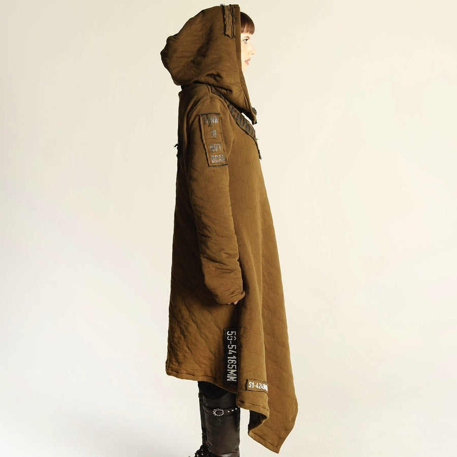 Asymmetric Military Long Hoodie