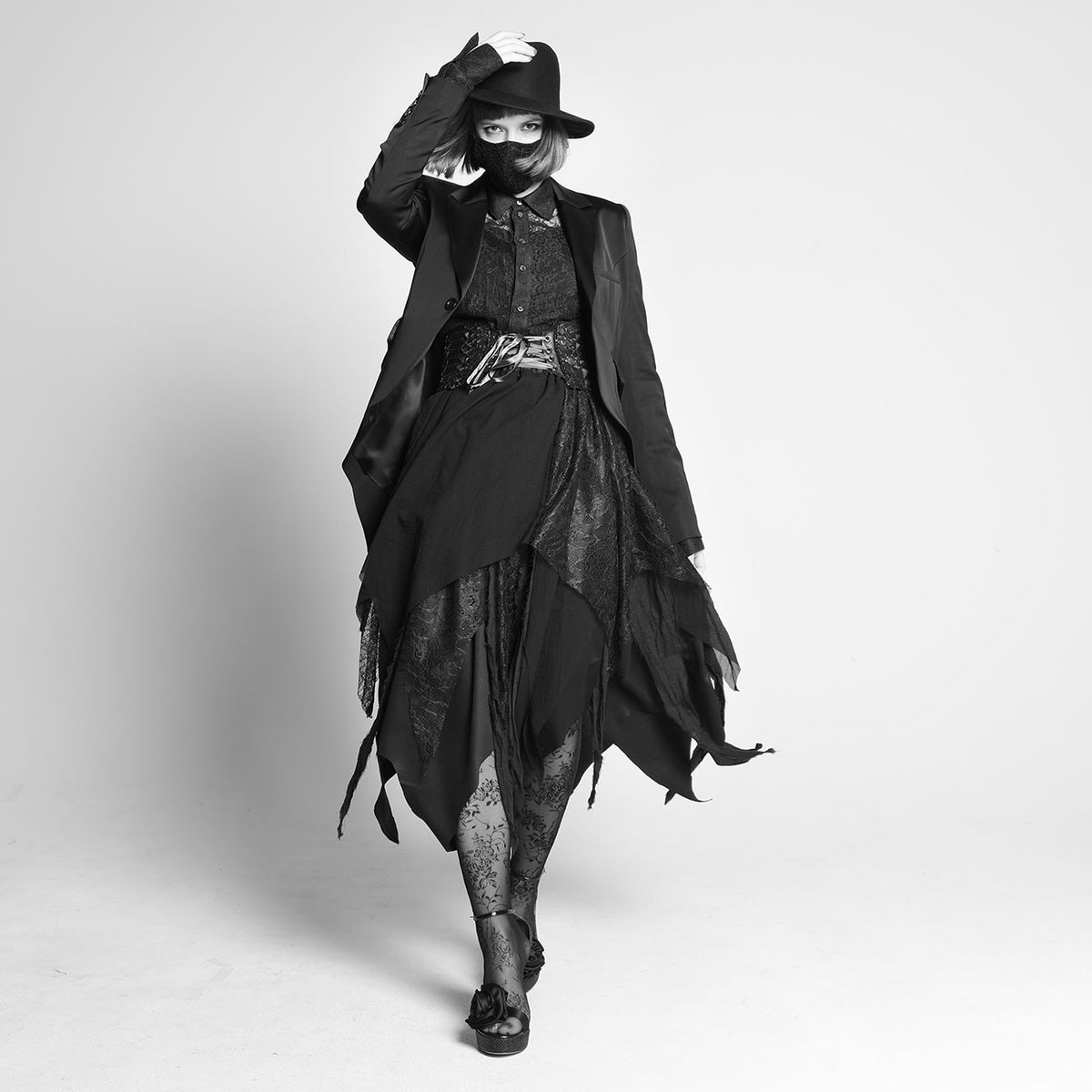 Glossy Material Tailored Jacket