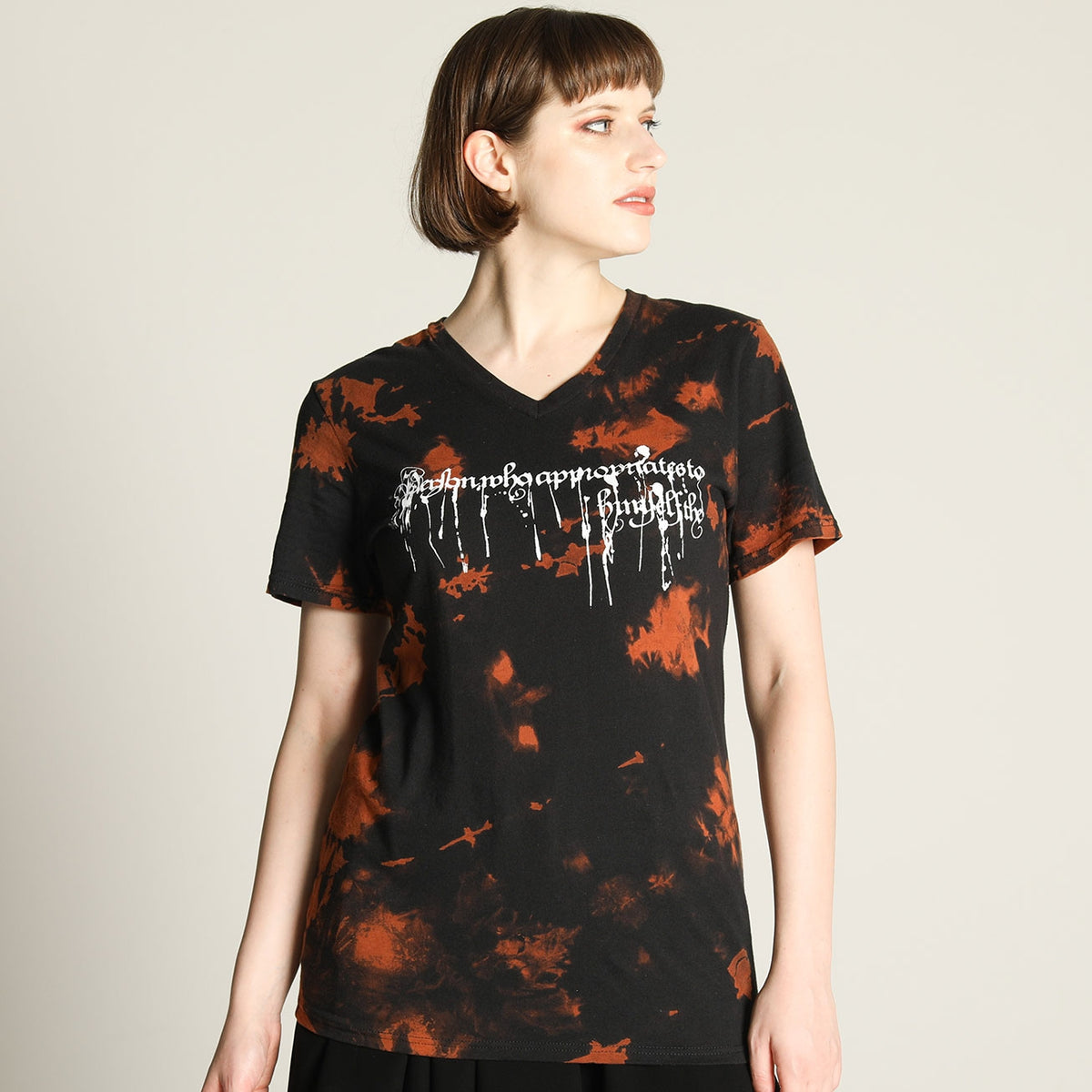 漂白v-neck t-sh