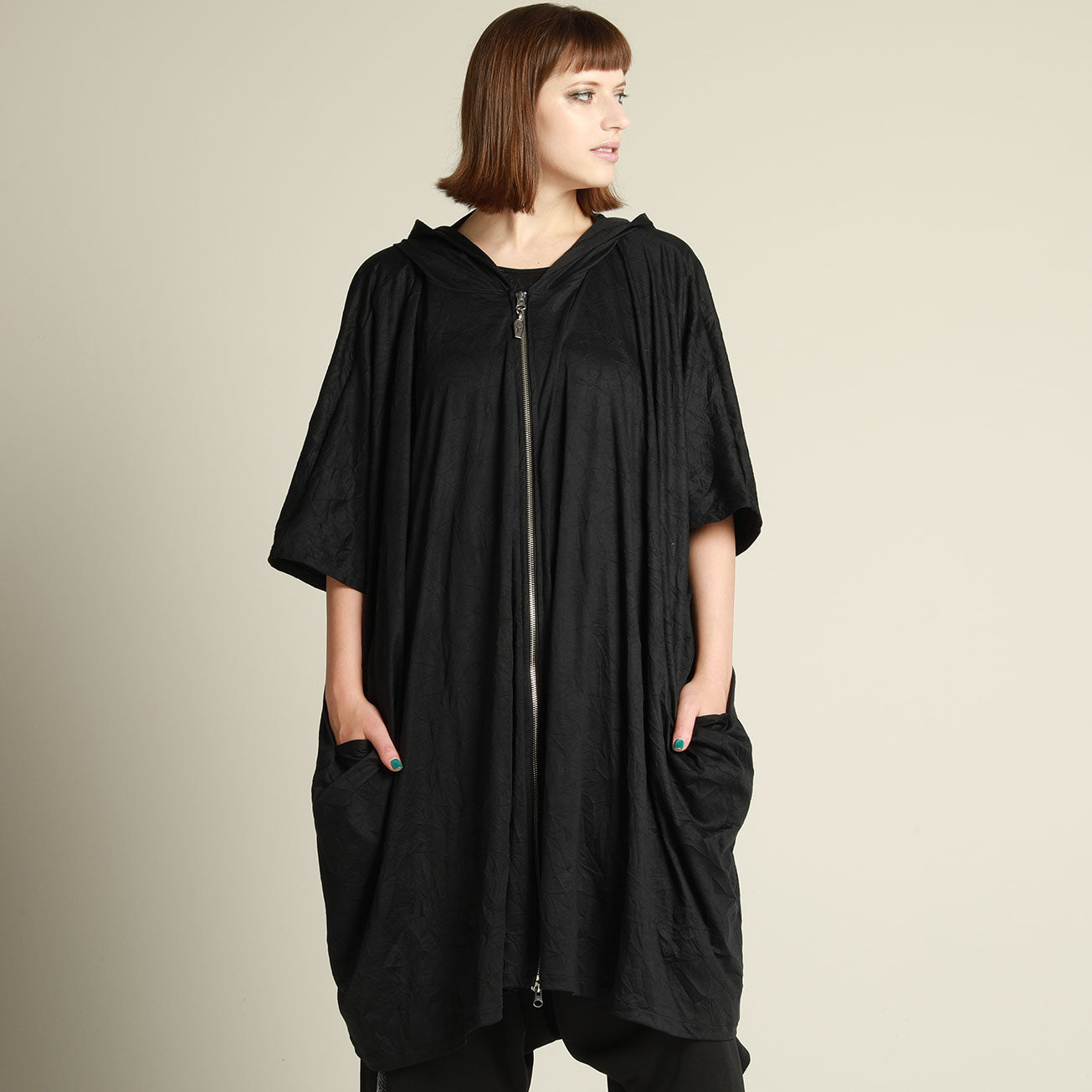 Wrinkle cloak hoodie