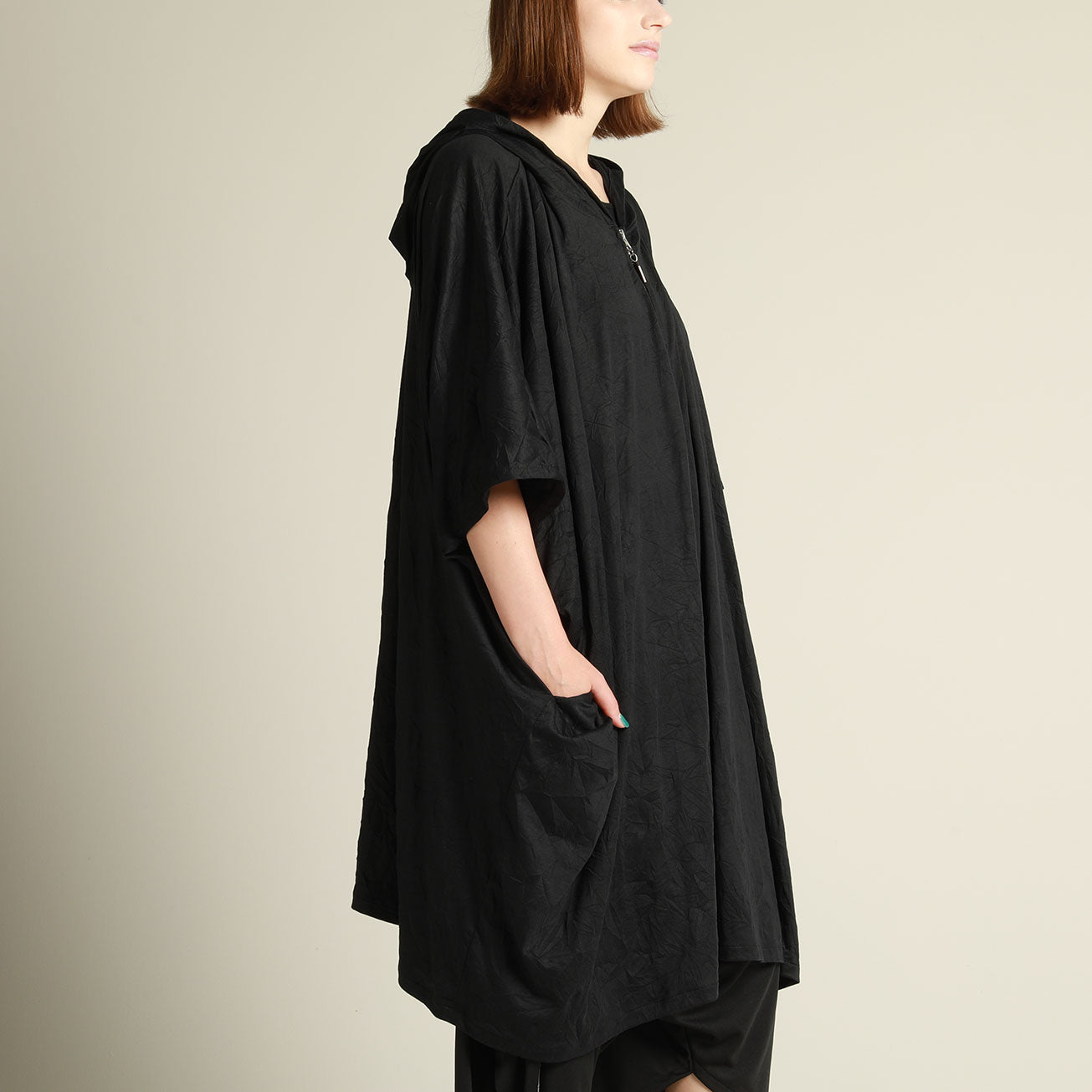 Wrinkle cloak hoodie