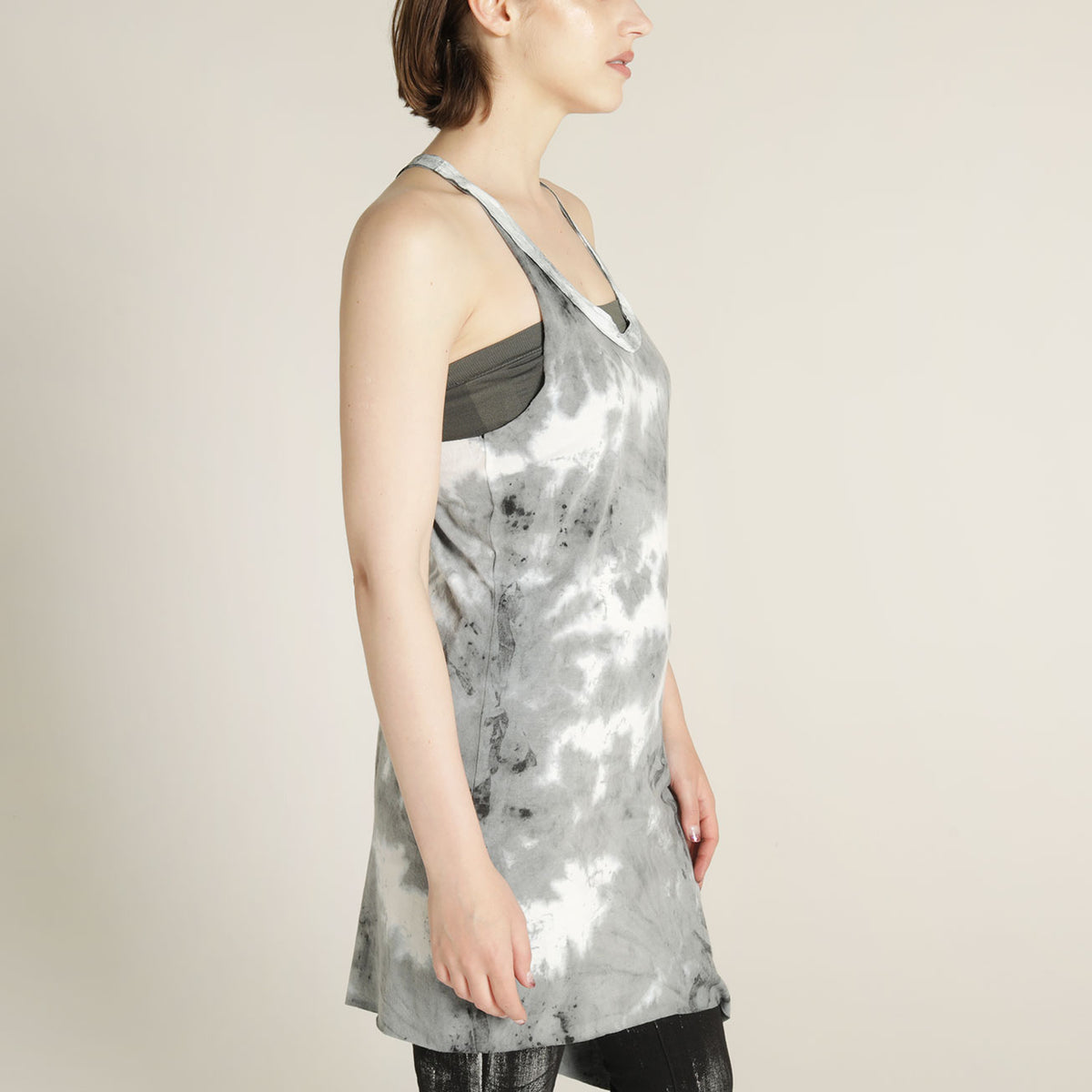 Dyed long tank top