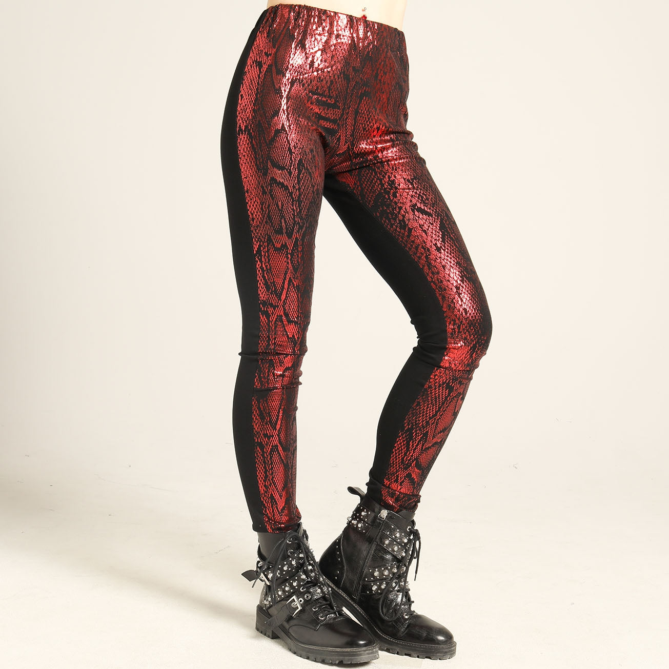 Shiny Snake Pattern Leggings Pants