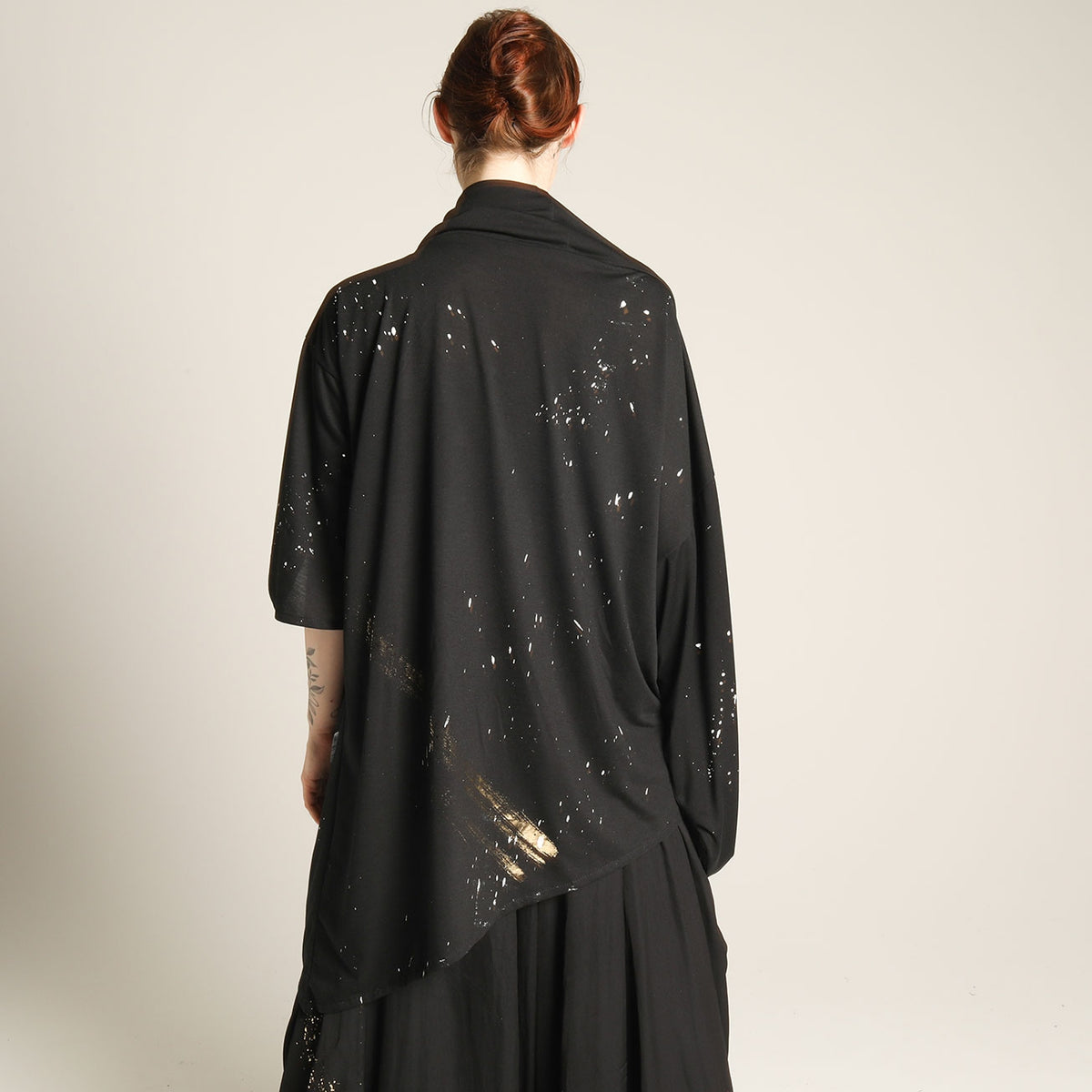 Snake and Japanese brush kimono tunic