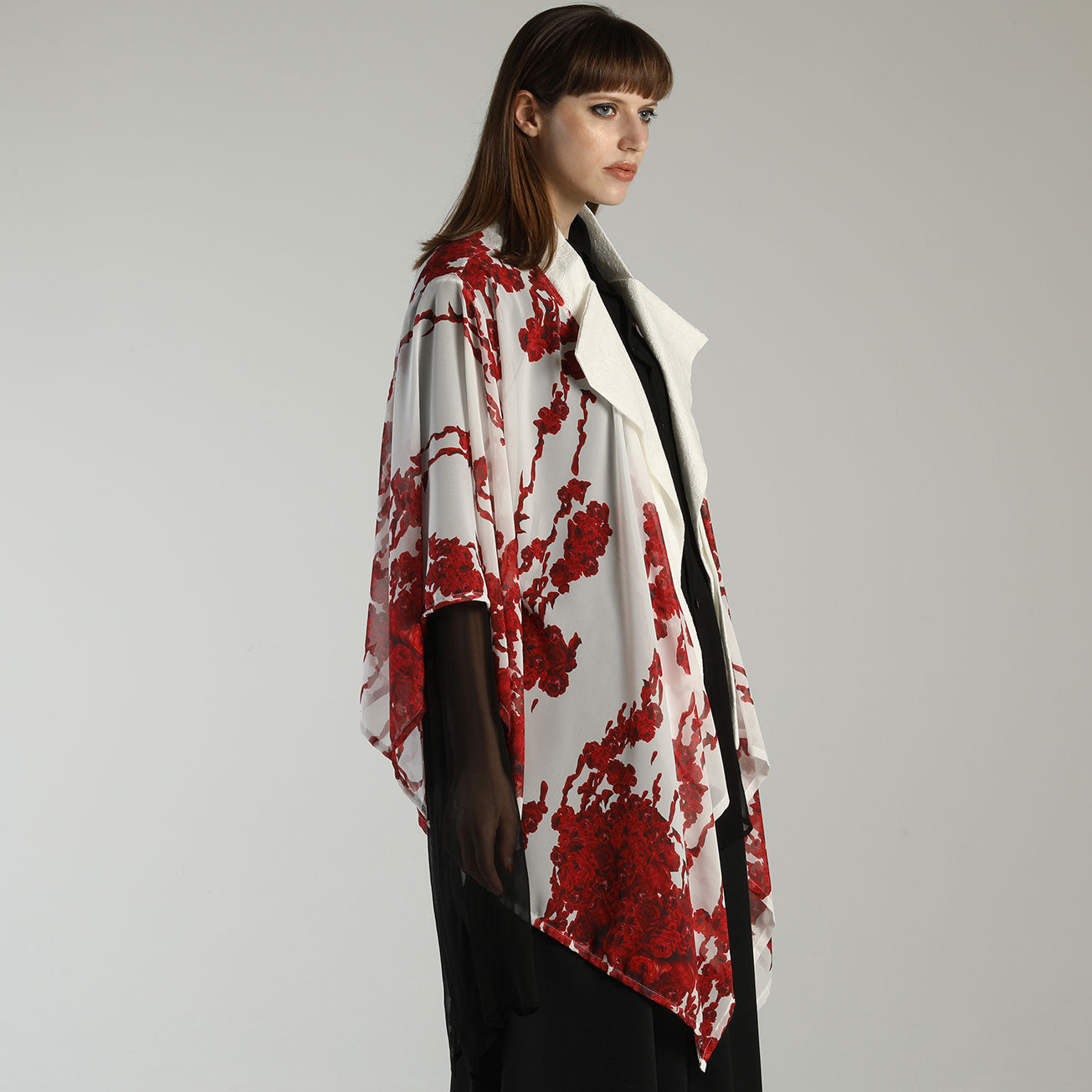 Blood Rose See-Through Kimono