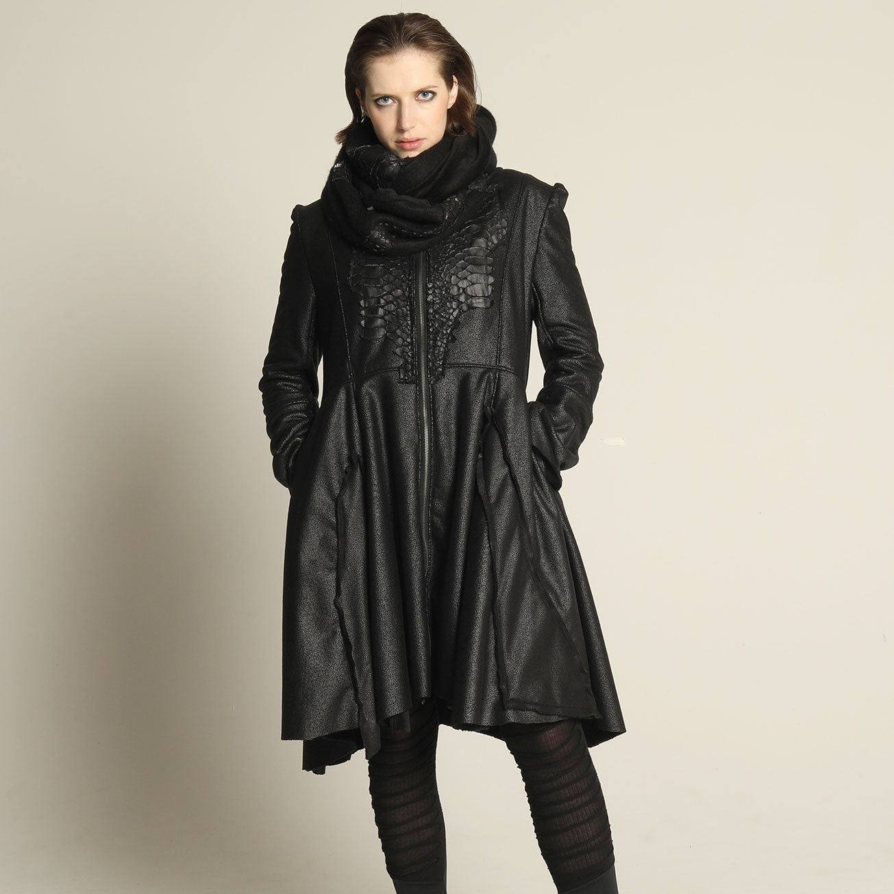 Black Dragon leather Snood