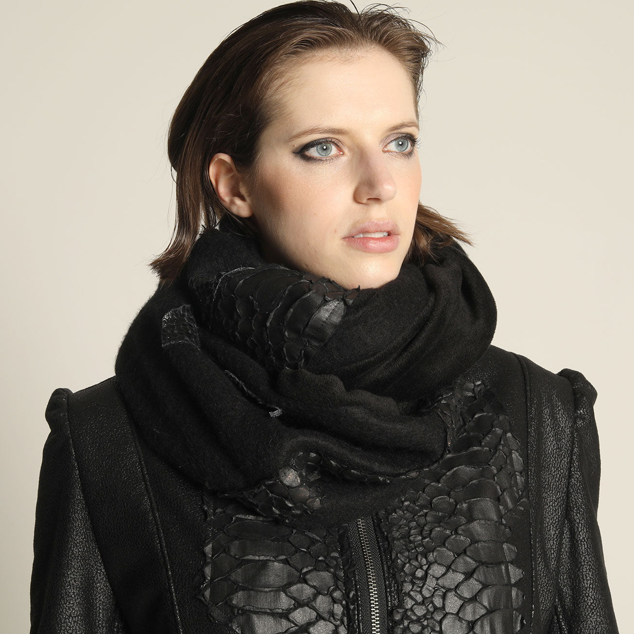Black Dragon leather Snood