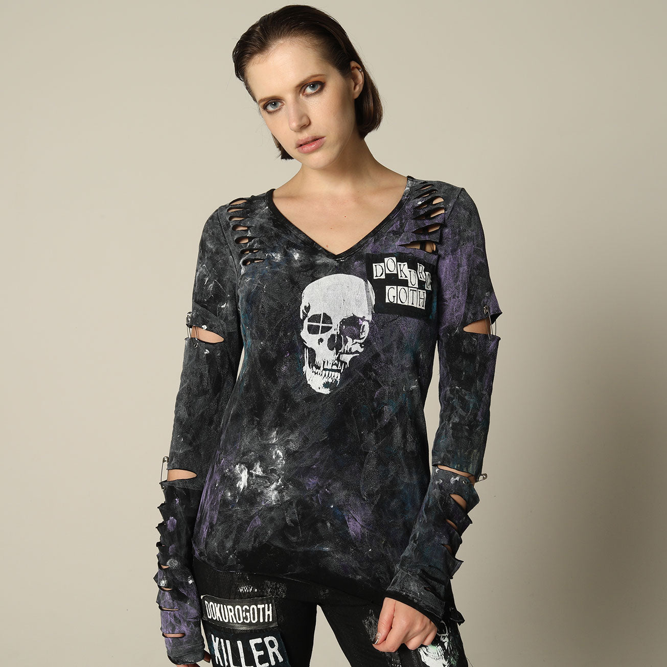 Slash paint skull t-sh