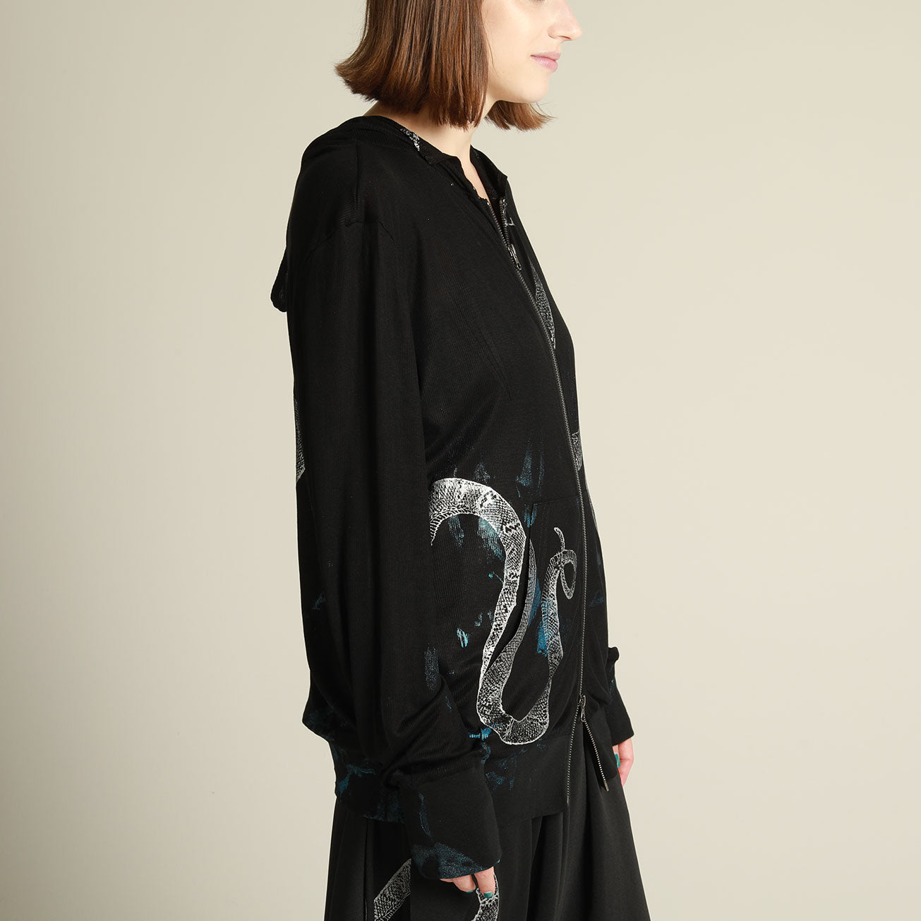 Rib Crash paint snake hoodie