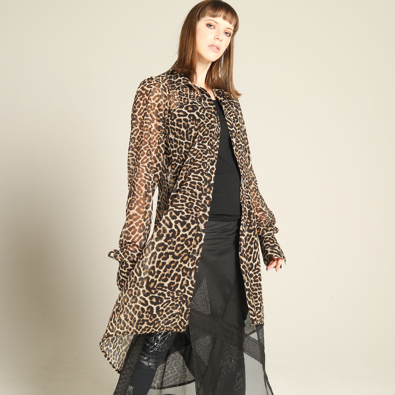 Leopard Long Dress Blouse