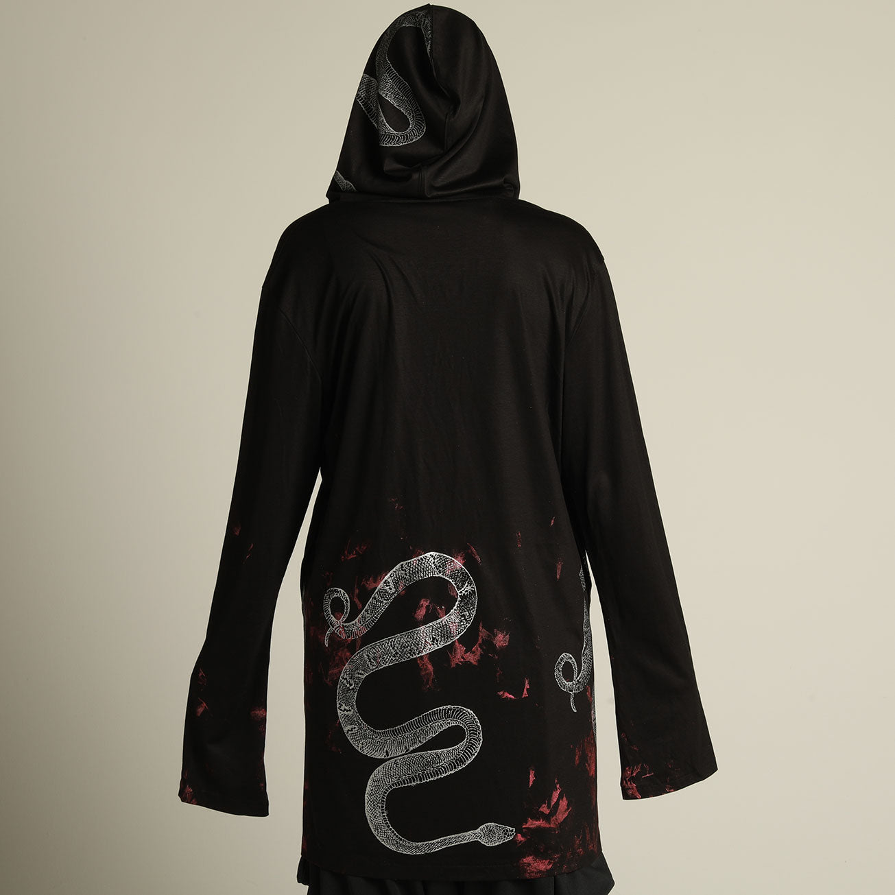 Long Crash Paint Snake Hoodie