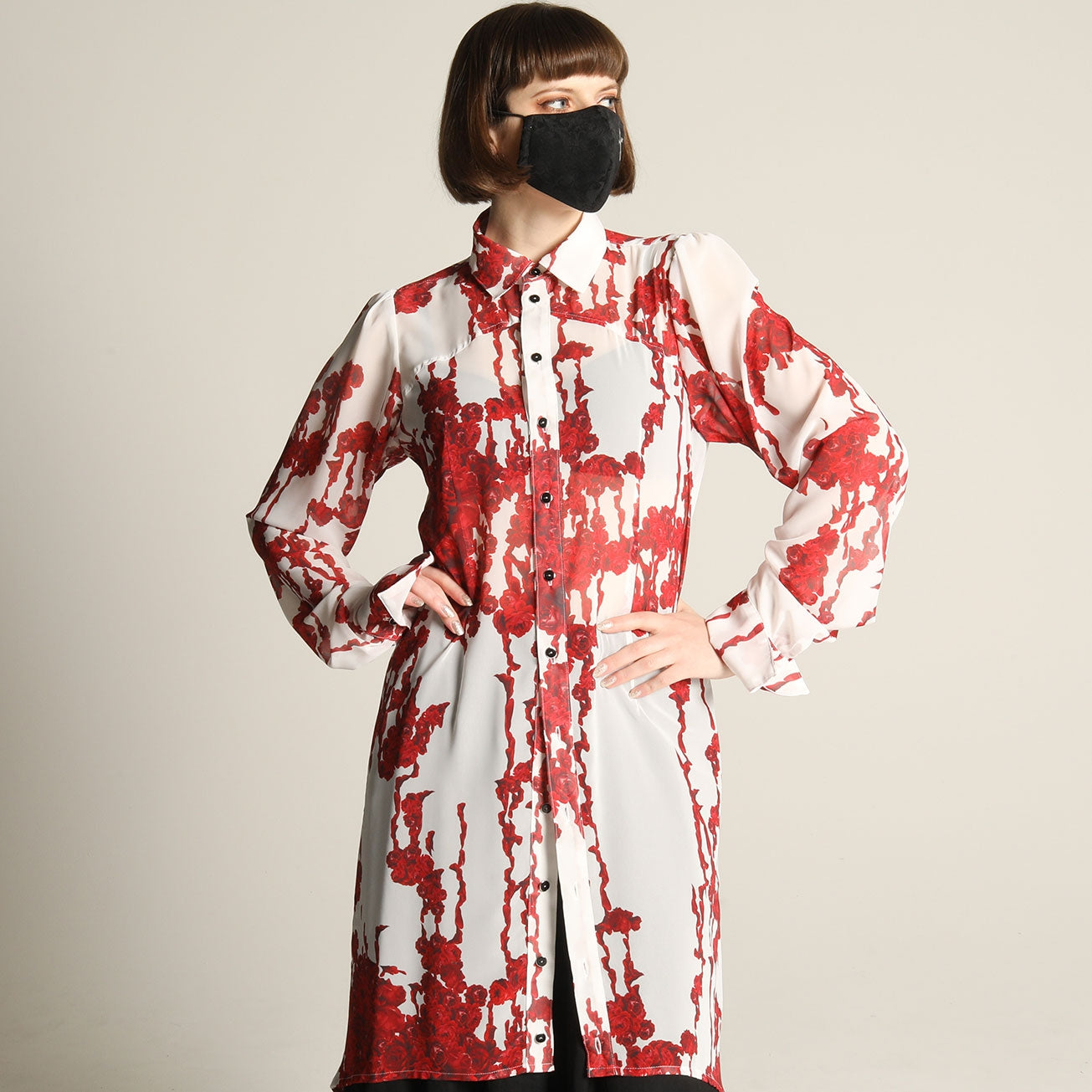 Bloody Rose Long Dress Blouse