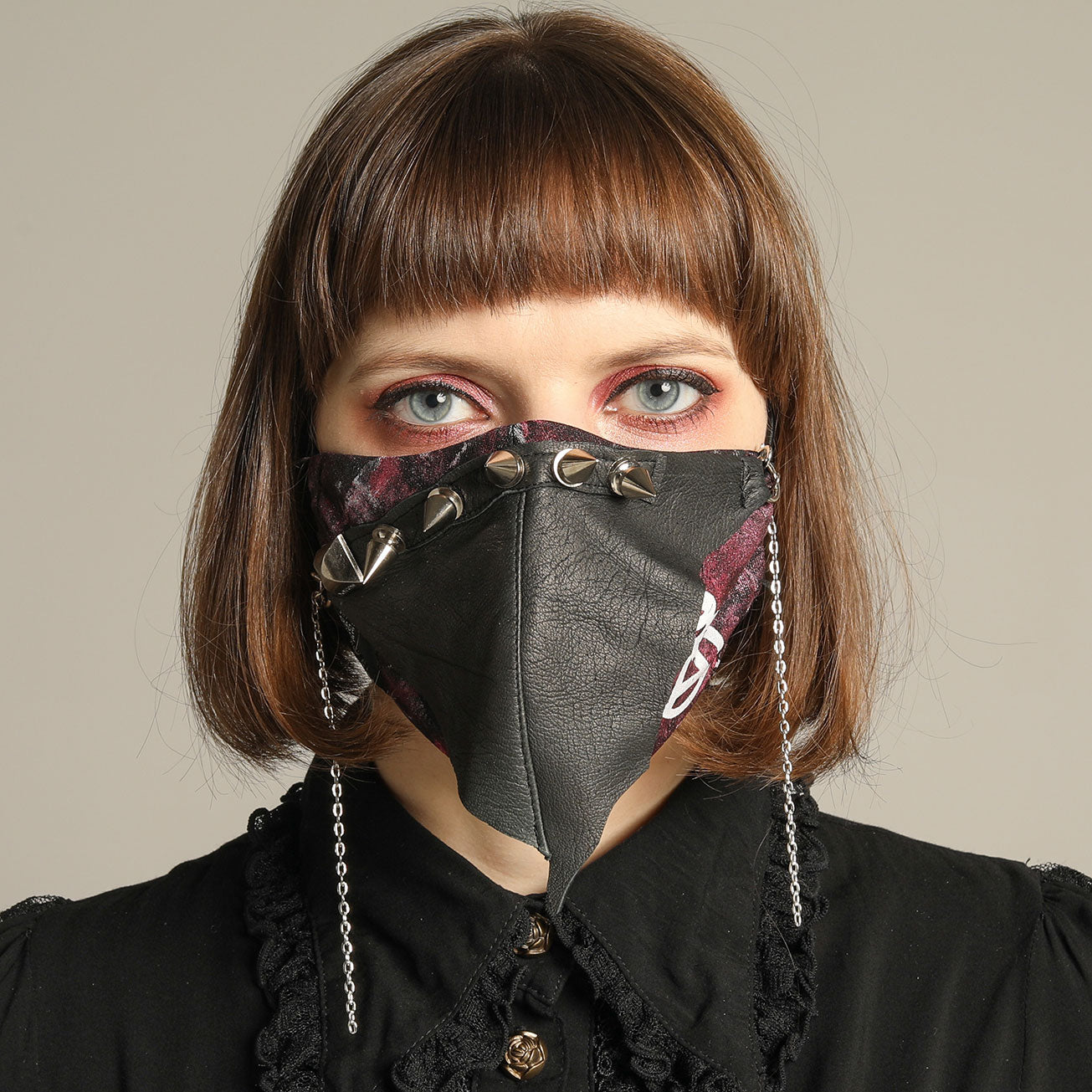 Studded Leather Mask Cover