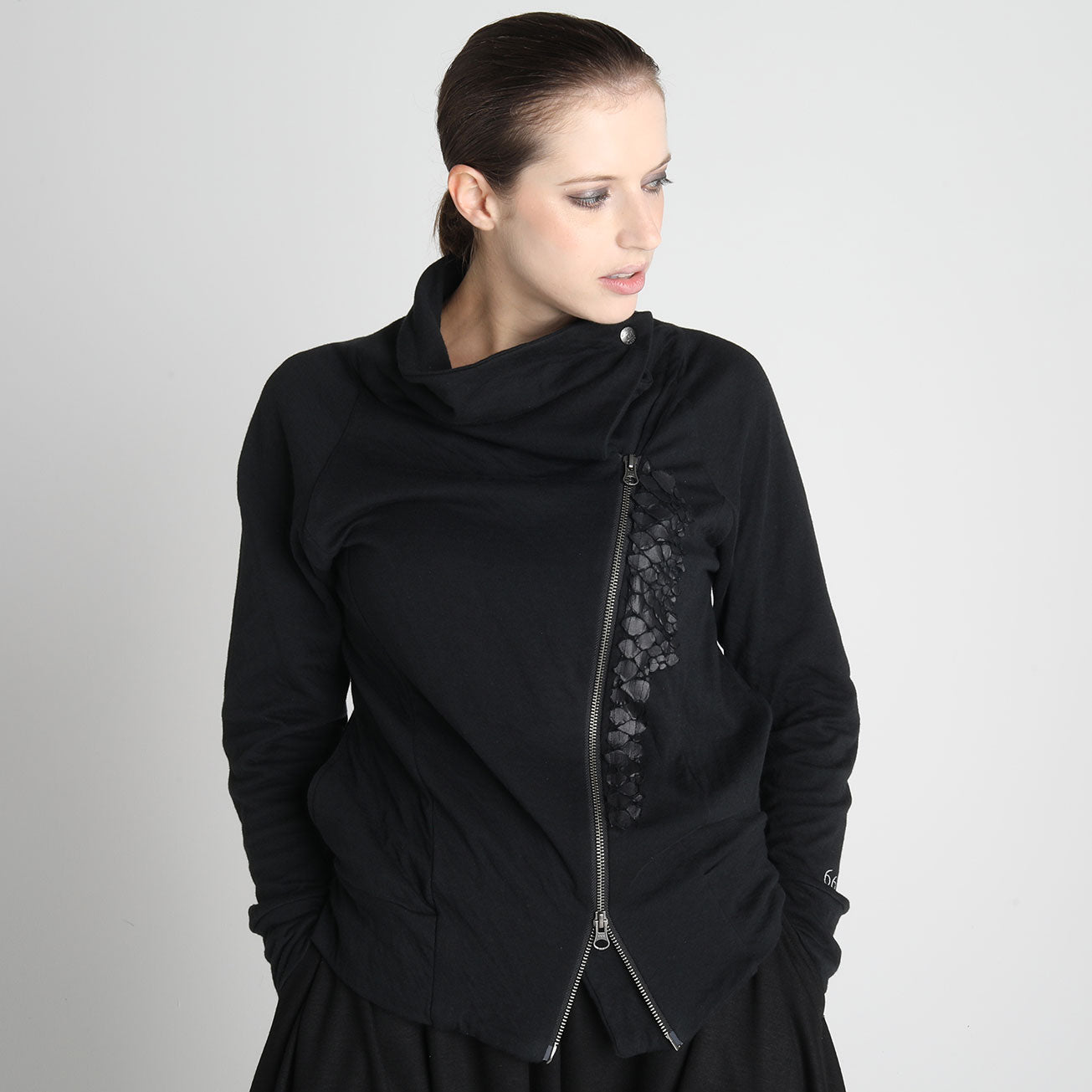 Dragon leather short stretch blouson