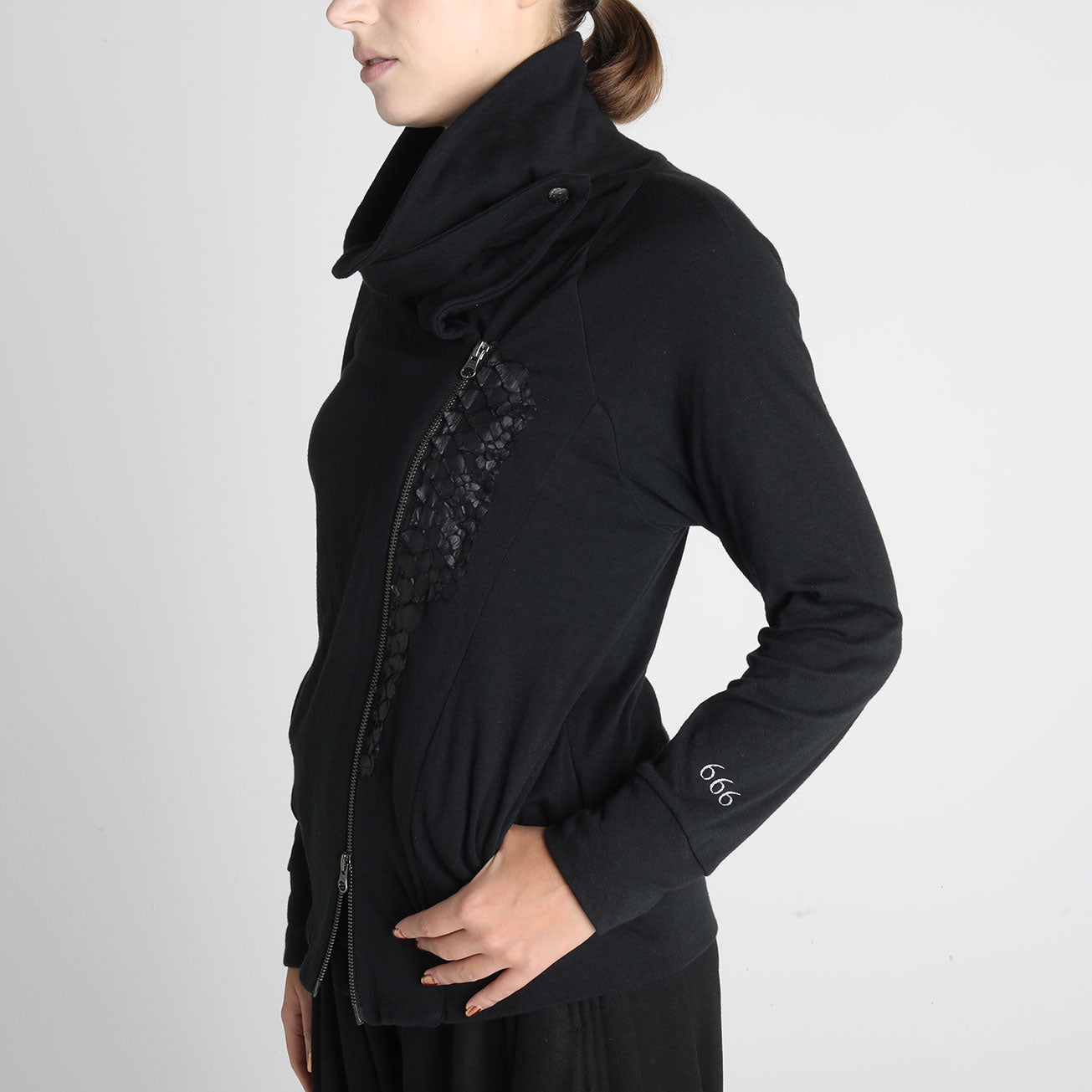 Dragon leather short stretch blouson