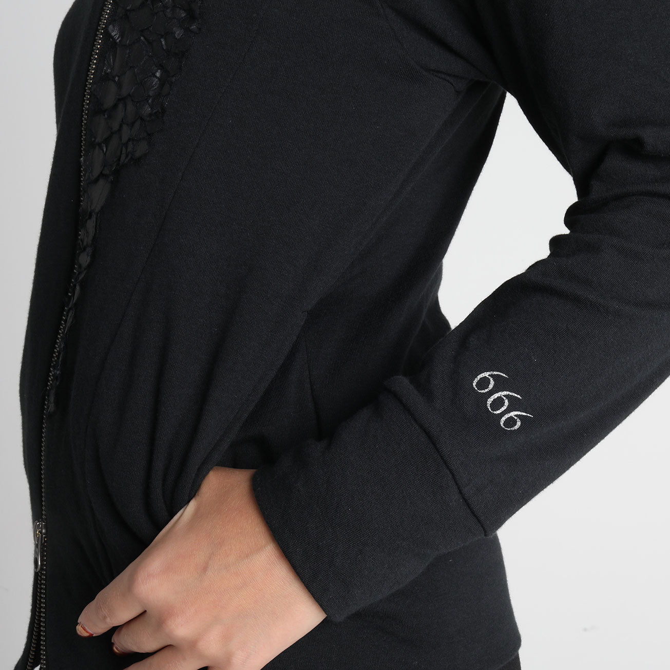 Dragon leather short stretch blouson