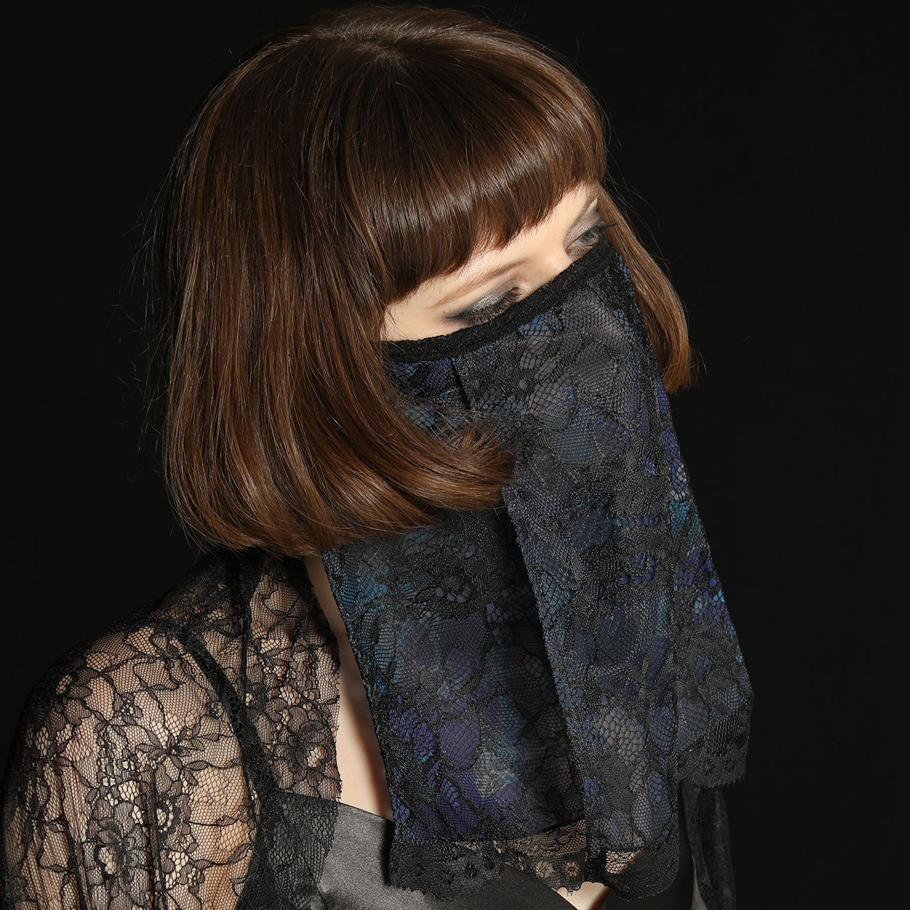 Blue Rose Veil MASK WEAR