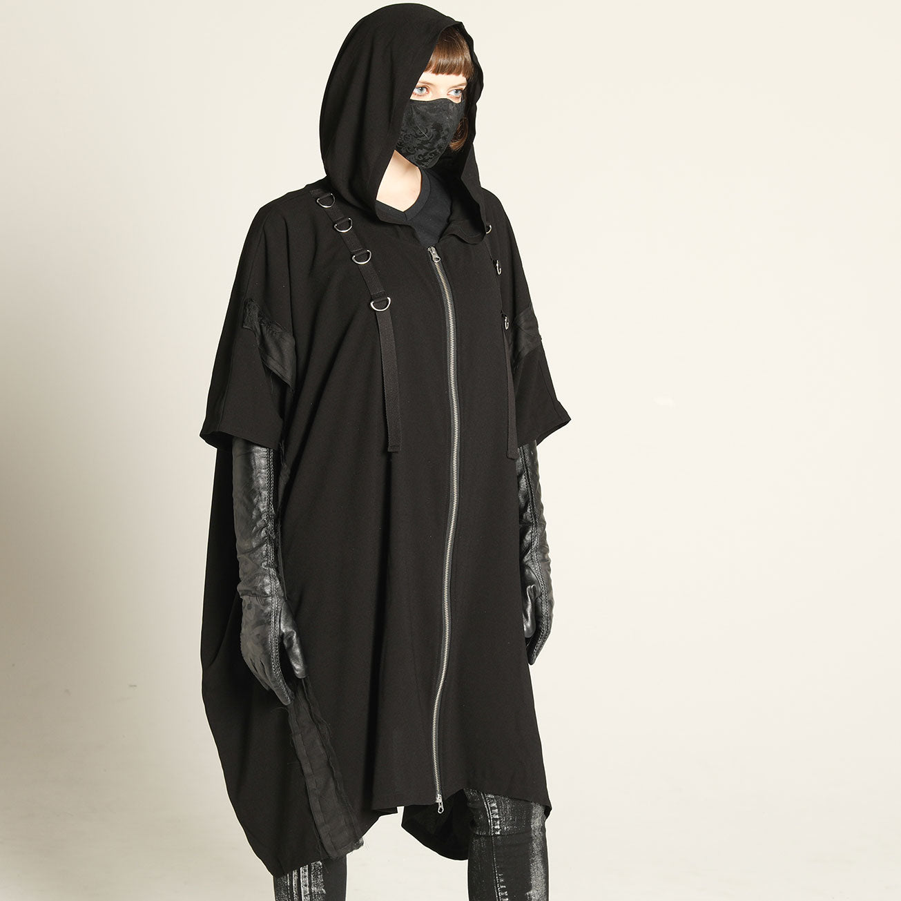 Cross poncho hoodie