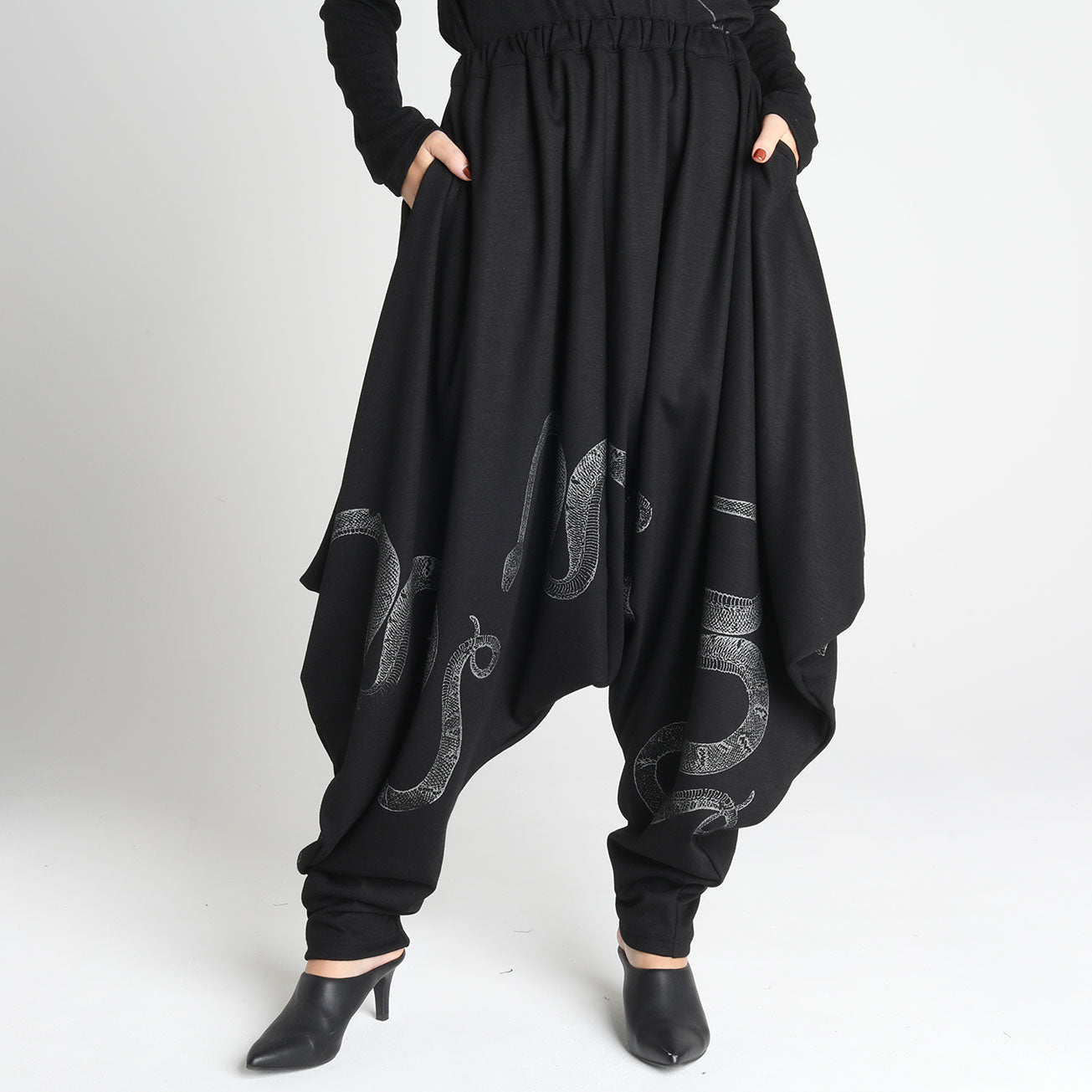 Snake Drape Sarouel Pants