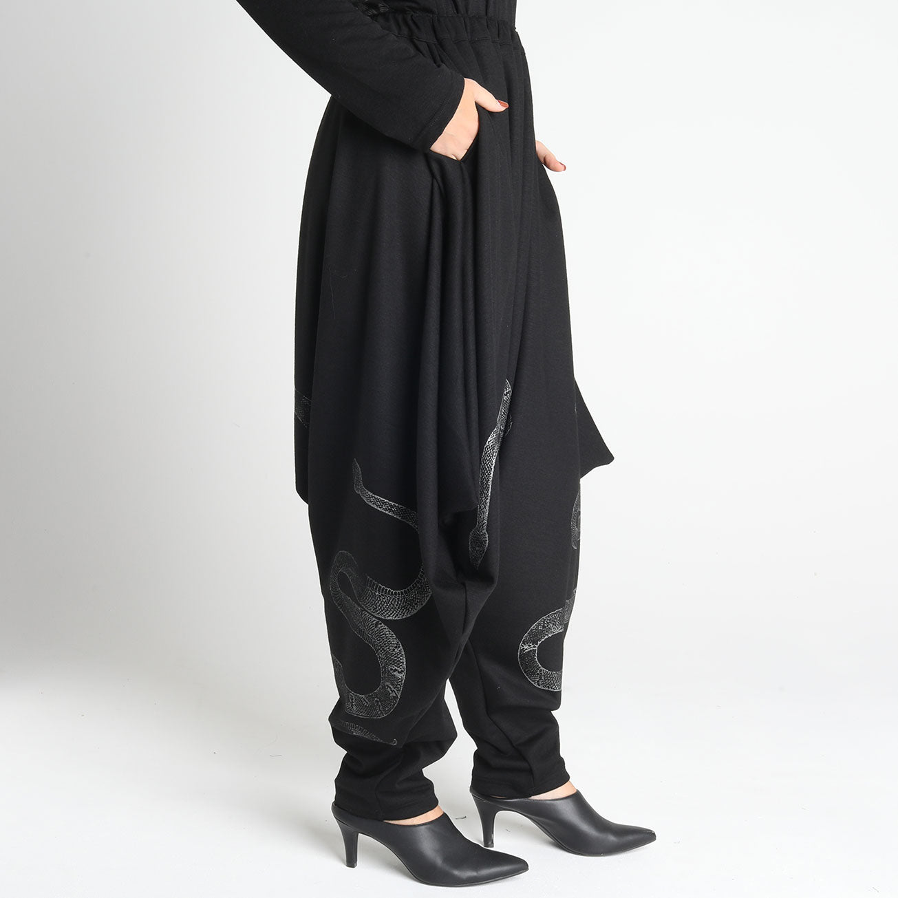 Snake Drape Sarouel Pants