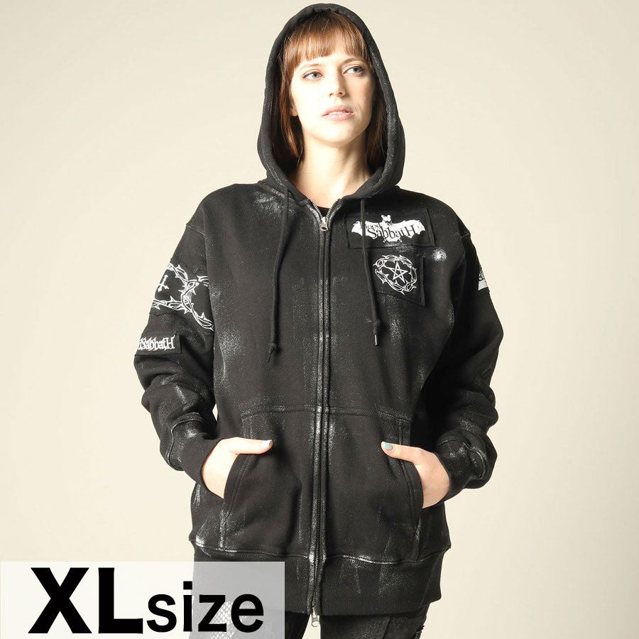 碰撞补丁长连帽衫(3个尺寸)