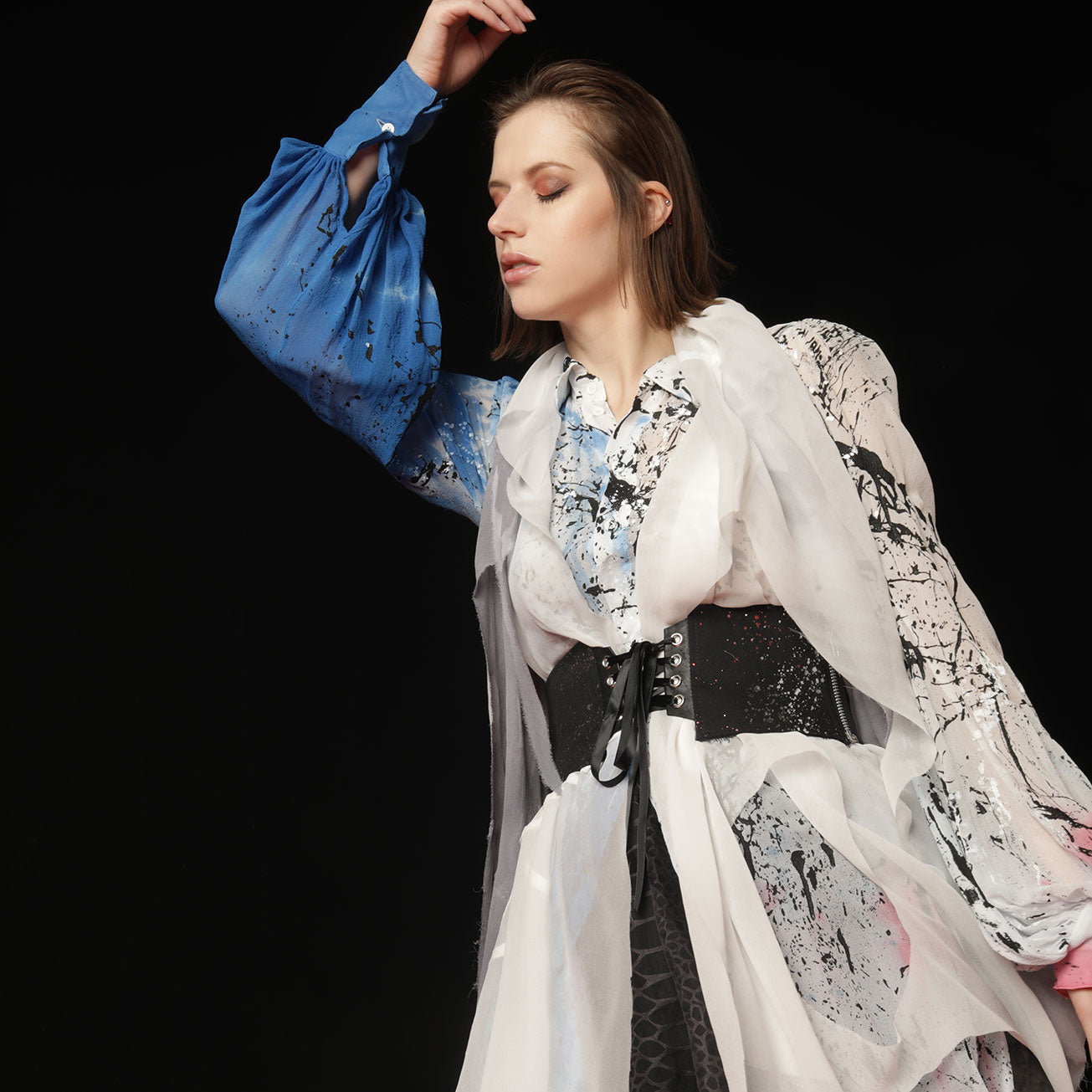 NATUARASHI SILK VOLUME SLEEVE BLOUSE