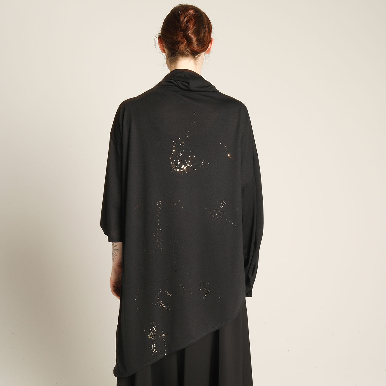 Gold splash paint kimono tunic