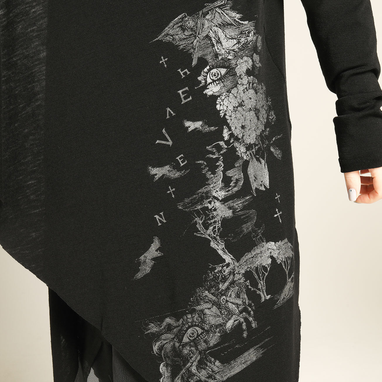 Drape Cotton Asymmetric Cardigan