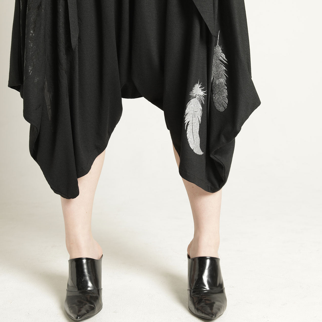 Feather Drape Sarouel Pants