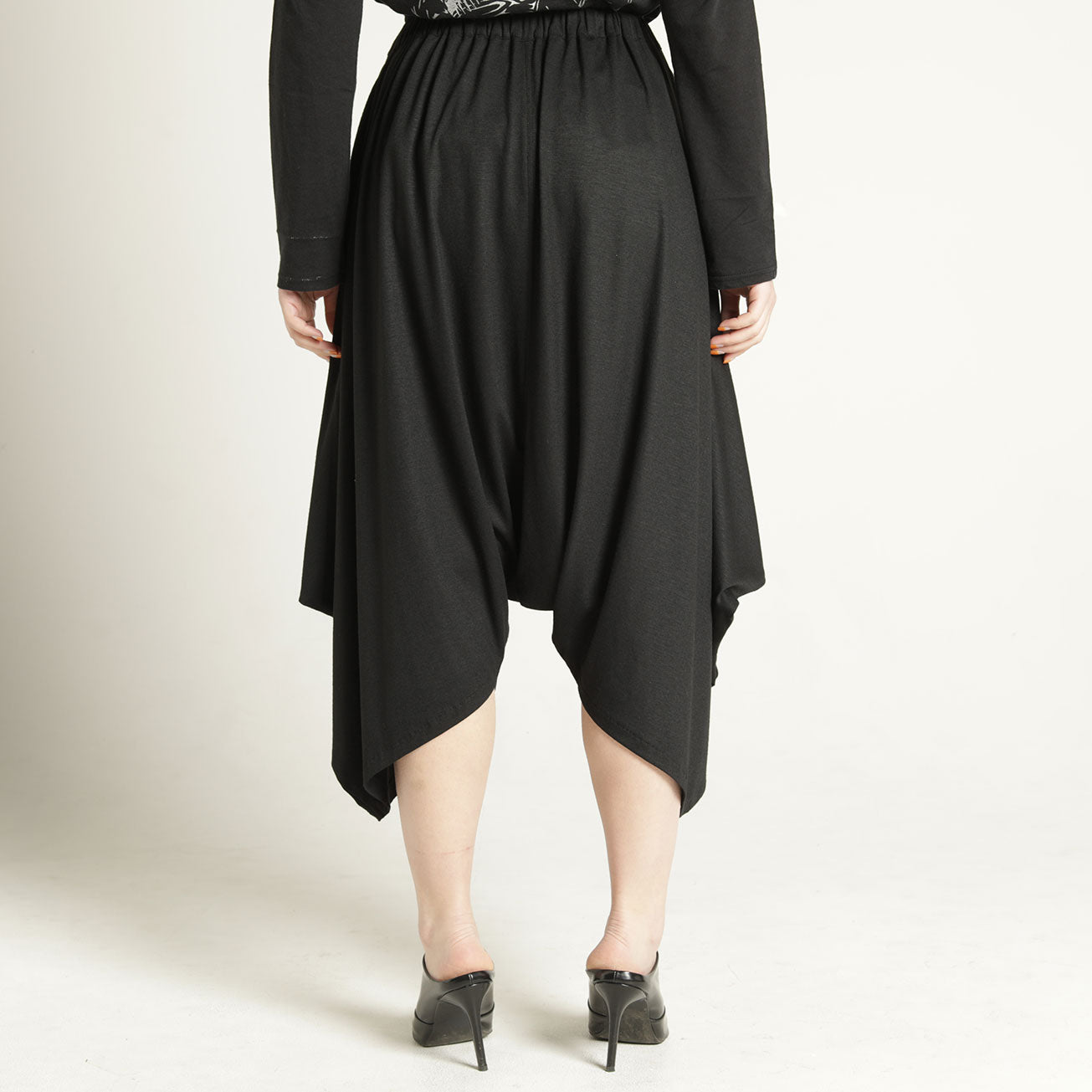 Feather Drape Sarouel Pants